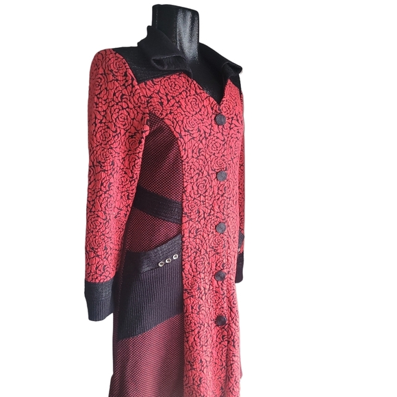 Vintage Zoe red/black floral patterned dress - Picture 4 of 8